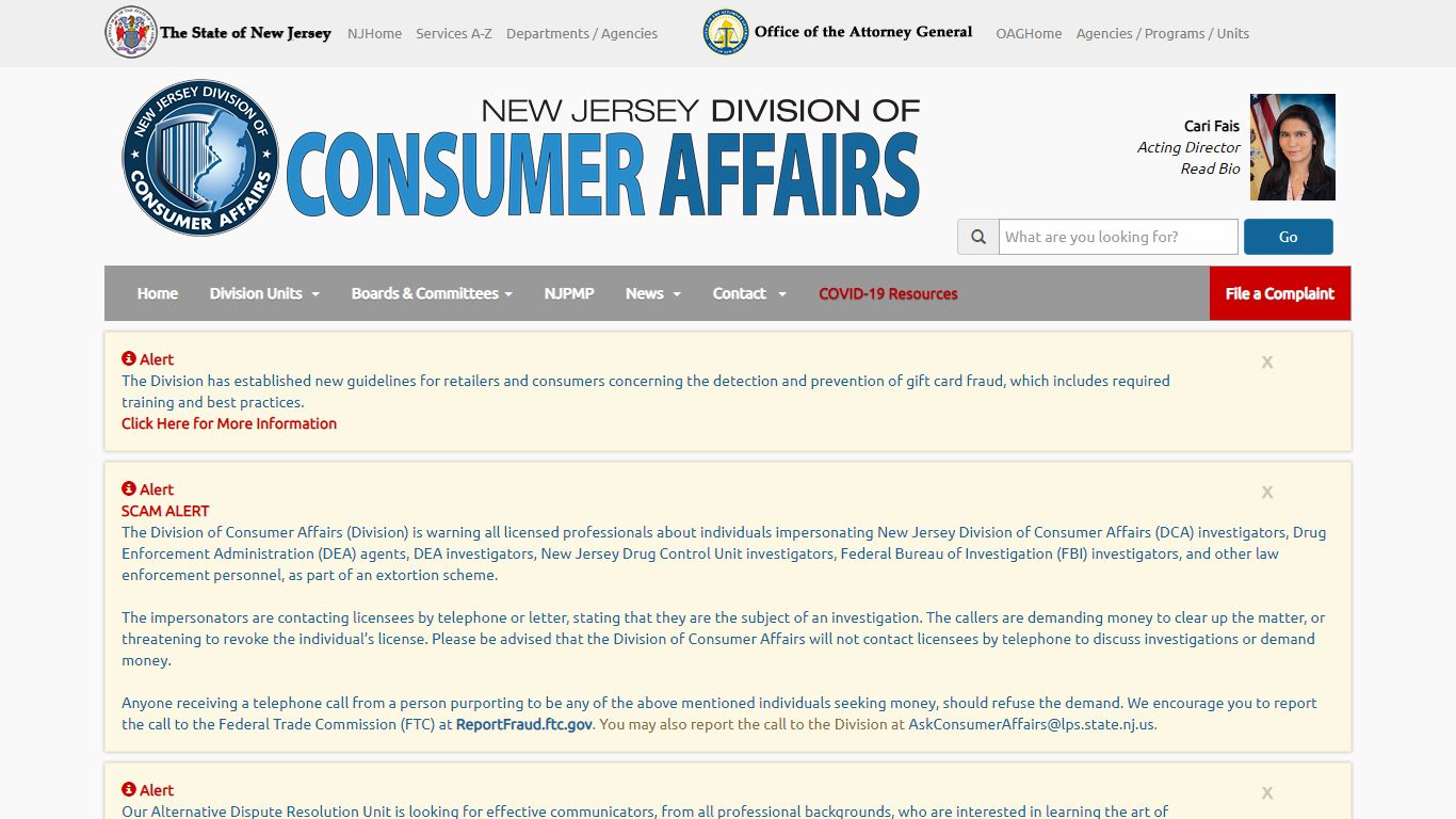 Pages - Online Change of Address - New Jersey Division of Consumer Affairs